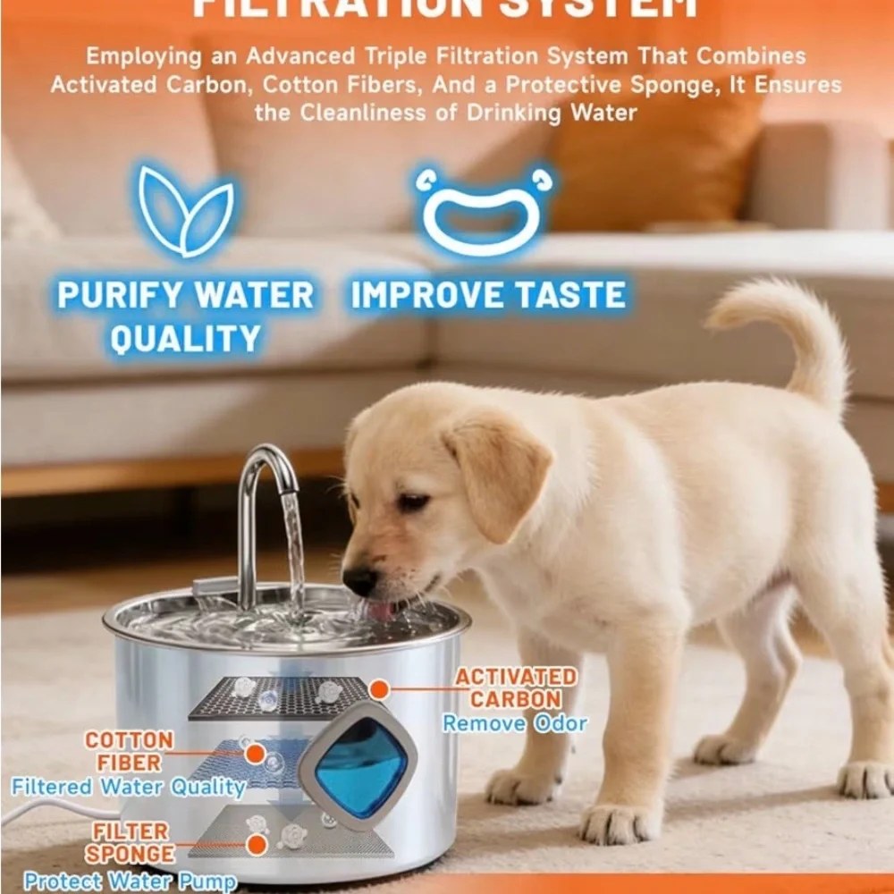 Stainless Steel Pet Water Fountain